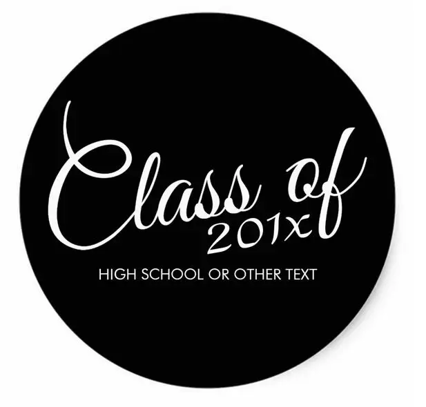 

1.5inch Class of with Custom Year and High School Classic Round Sticker