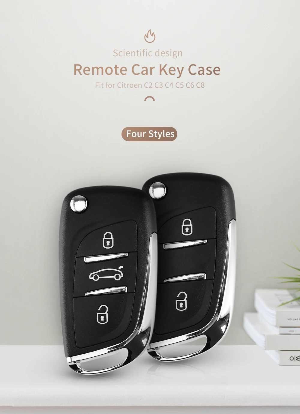 KEYYOU Uncut VA2/HCA CE0536 пустой чехол 2/3 BT модифицированный откидной Складной автомобильный чехол-брелок для Citroen C2 C3 C4 C5 C6 C8