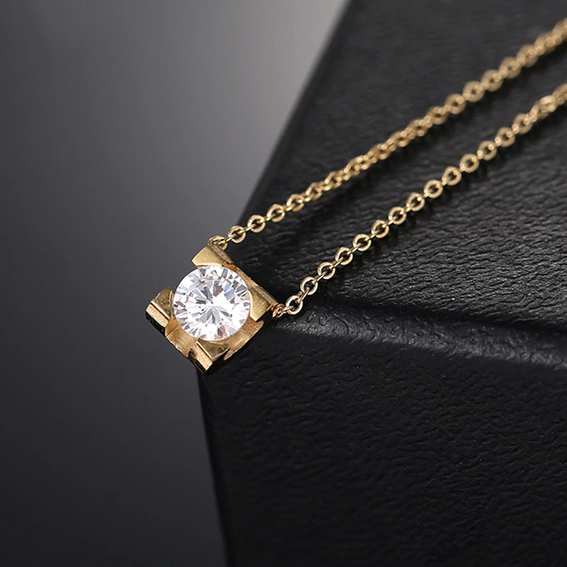 Классические ожерелья-чокер из титановой стали ожерелья для женщин золотой цвет