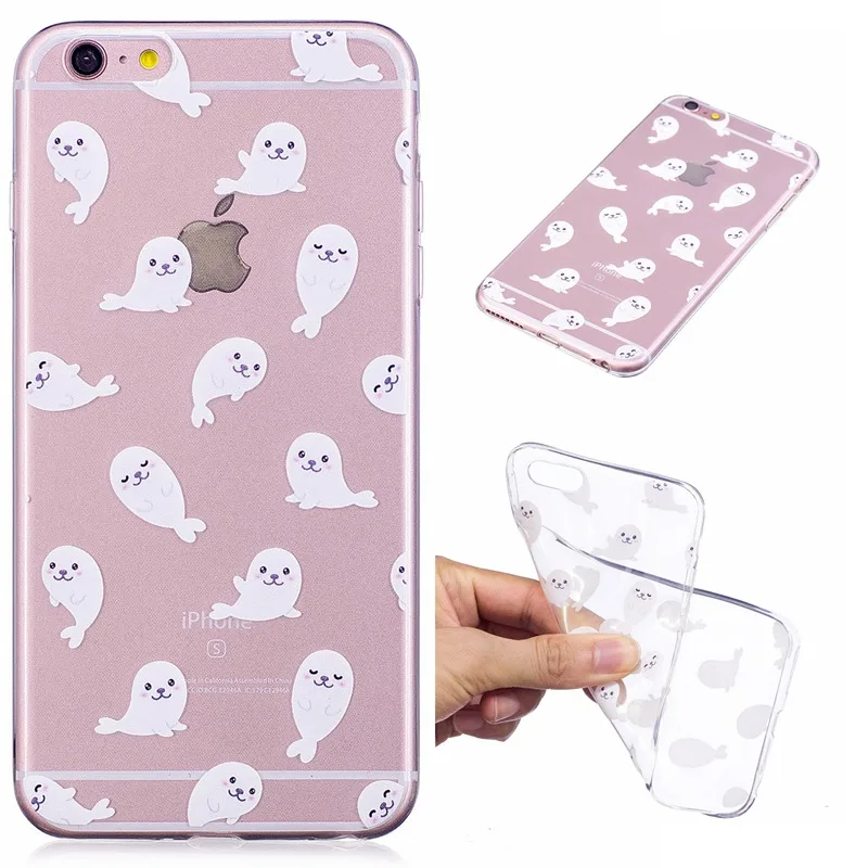 Чехол для iPhone 6 Plus 6S с красочным рисунком прозрачный силиконовый чехол телефона |