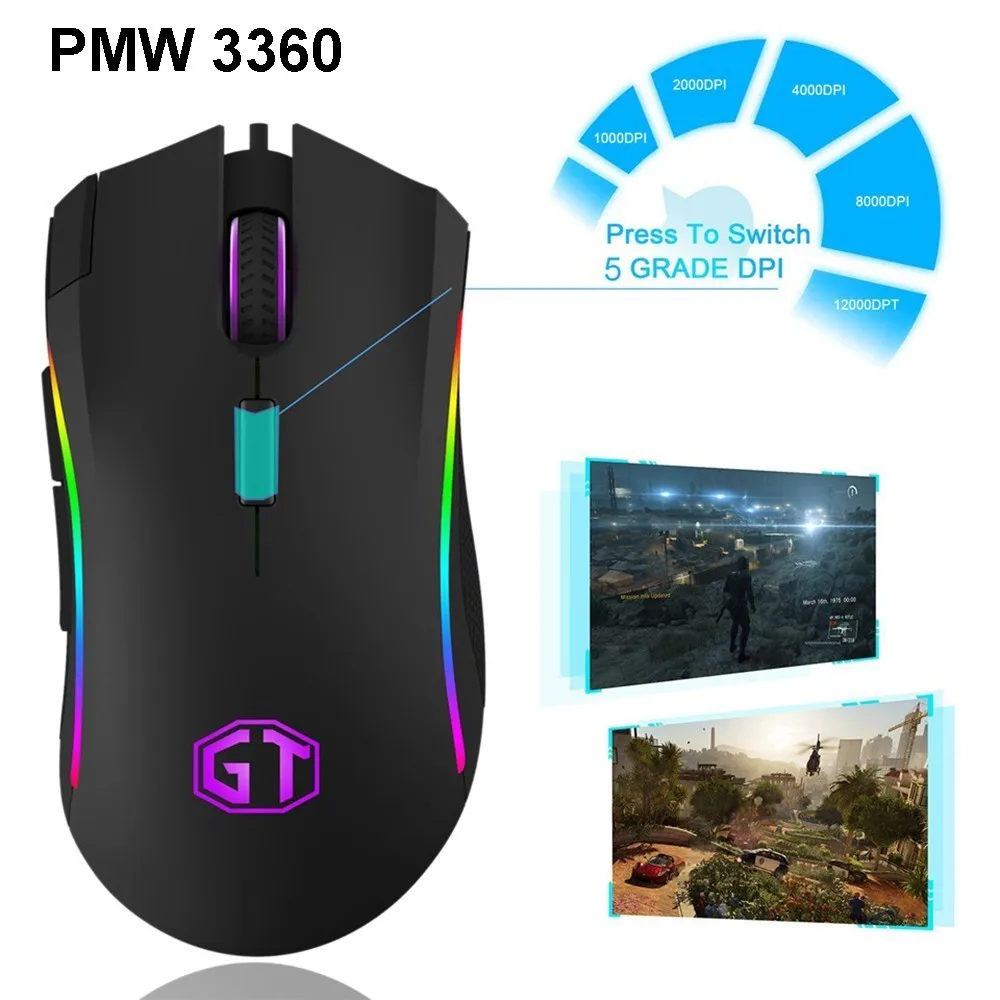 Проводная игровая мышь Delux M625 с цветной RGB подсветкой до 24000 DPI|Мыши| |