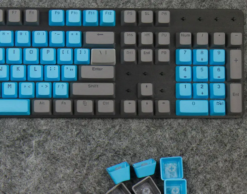 87/104 клавиши Pulse PBT Keycap набор ANSI полупрозрачных ключей с подсветкой OEM колпачки для