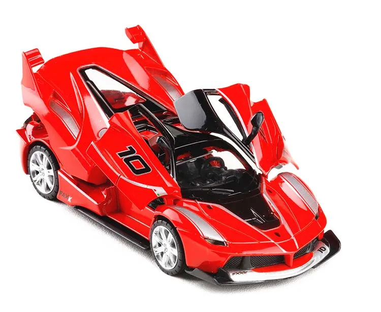 1:32 суперкар № 10 FXXK брелок для автомобильных ключей, модель автомобиля игрушка с тянуть обратно звук и светильник для детей подарки игрушки