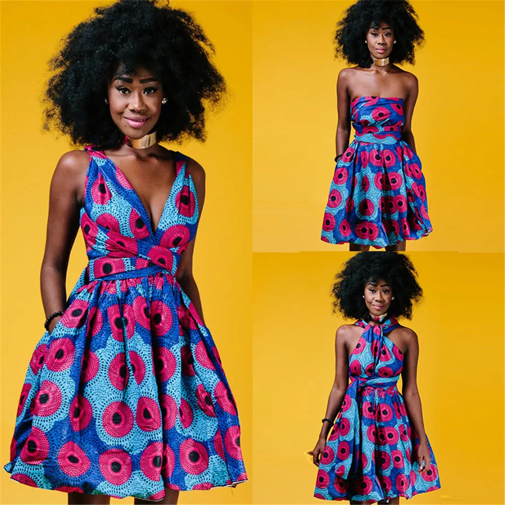 Женское платье в африканском стиле ISTider стильное богемном с v образным вырезом