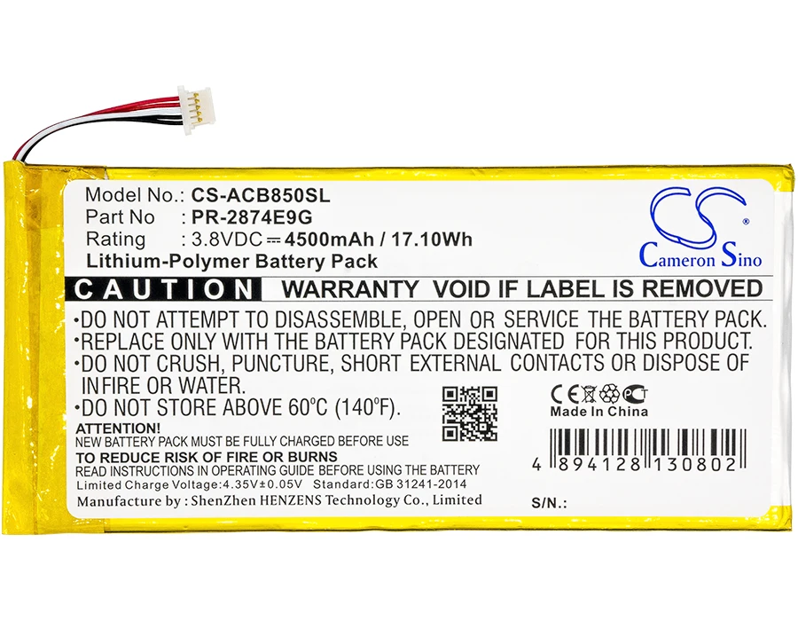 Cameron Sino 4500 мАч аккумулятор для Acer A6001 Iconia One 8 B1-850 PR-2874E9G | Электроника