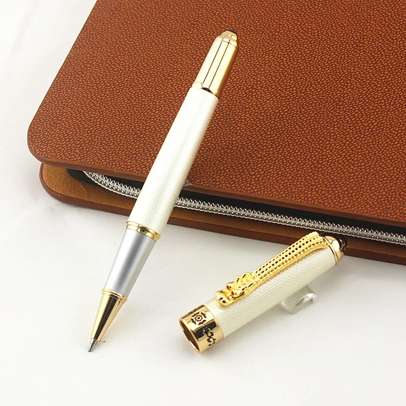 Jinhao 1000 в комплекте Серебряная сетчатая шариковая ручка с драконом и красным