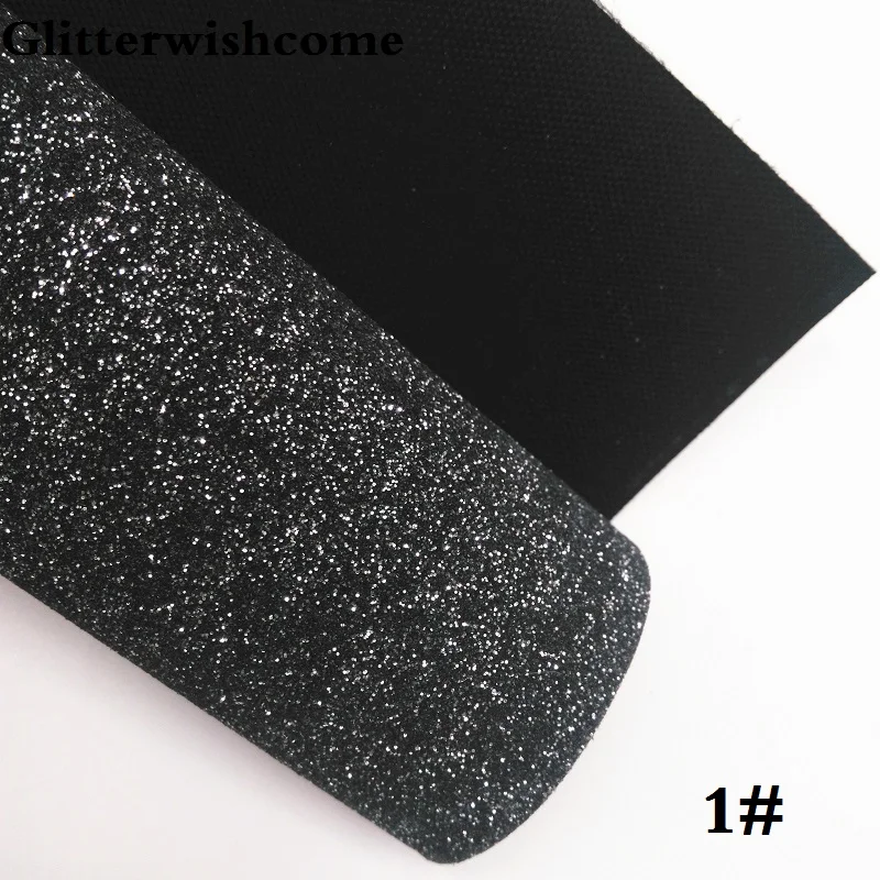 1 Glitterwishcome 21X29 см A4 Размеры синтетическая кожа, мелкие блестки кожаная сумочка в комплекте подкладочная ткань винил для банты, GM052A - Цвет: 1