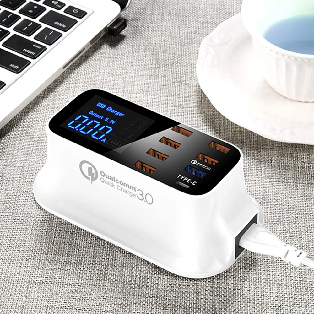 QC 3 0 Мульти 8 портов USB Настольный концентратор зарядного устройства для xiaomi mi lite