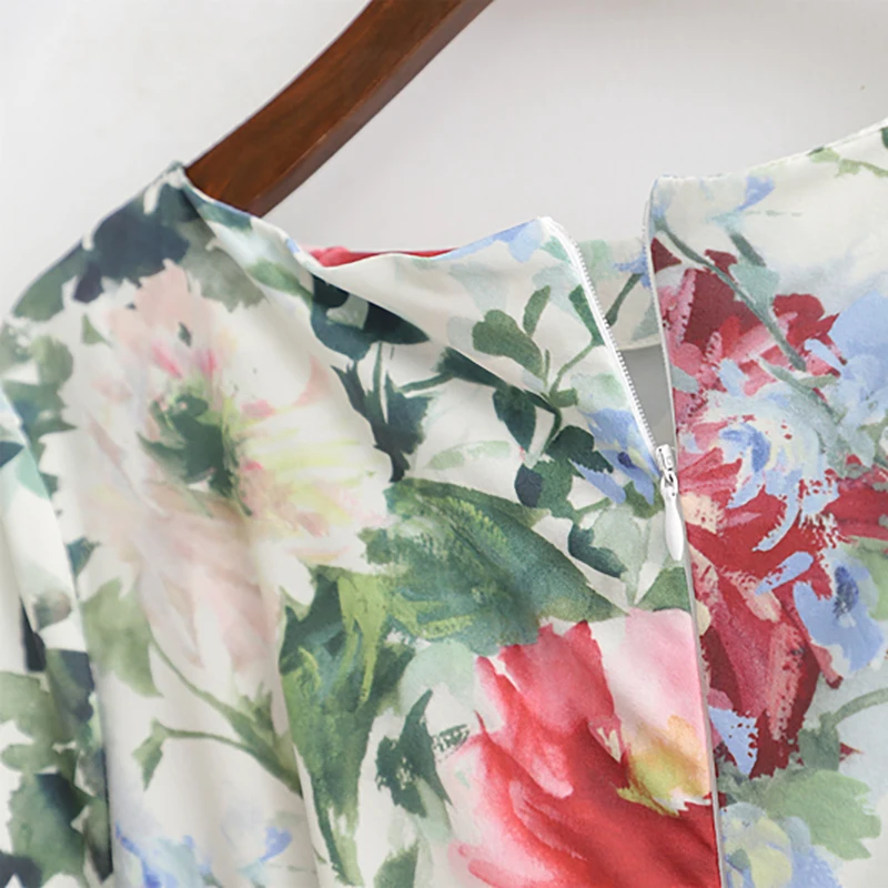 2019 женское платье с цветочным принтом хлопковое Повседневное коротким рукавом