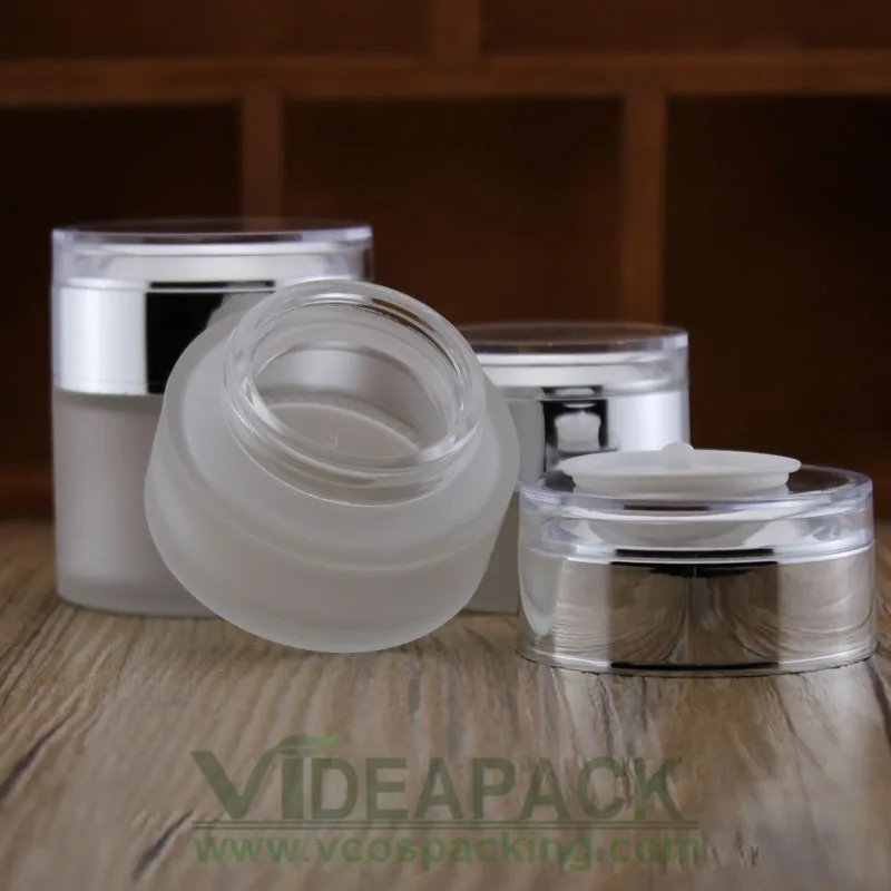 50 шт. 20 г 30 г 50 gcreams jar/бутылки матовое серебро пластиковая крышка 4,8*4,5 см размер упаковка бутылка