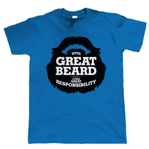 Забавная футболка с принтом большая борода приходит ответственность подарок для