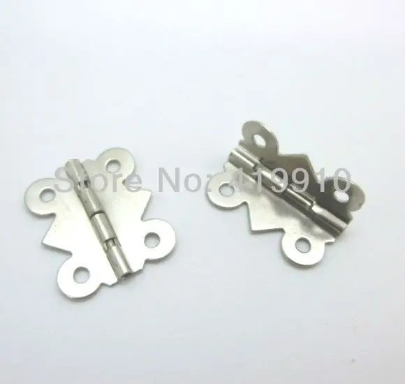 Shipping-50pcs Серебряный тон 4 отверстия дверной ящик стыковые петли 20x24 мм, широкий размер: 19 мм-20 мм J1792