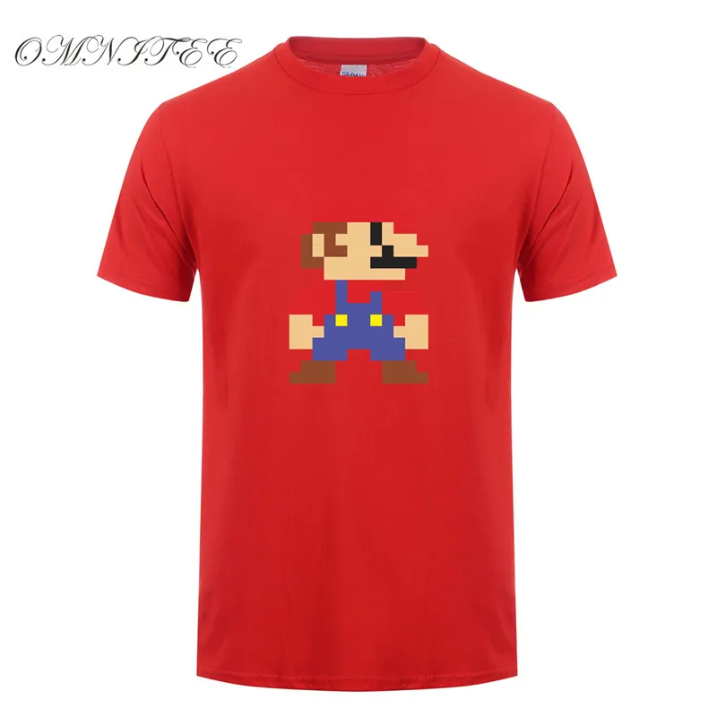 as picture Super Mario Bros футболки Для мужчин прохладный новых печатных Для мужчин Супер Марио Футболка Модные Изделие из хлопка с короткими рукавами Мужская футболка Tee - Цвет: as picture