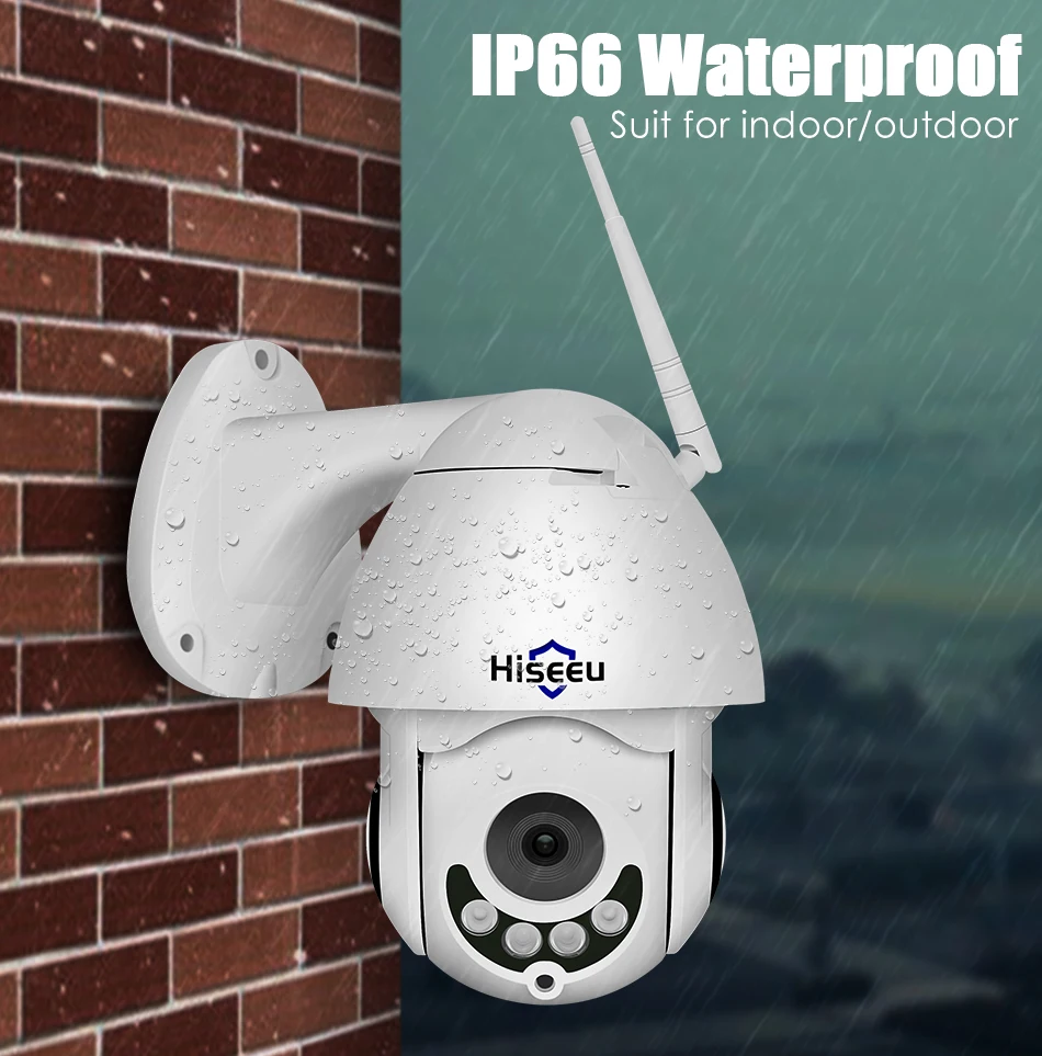 Hiseeu 1080P Беспроводная PTZ скоростная купольная IP камера WiFi наружная двухсторонняя аудио CCTV камера безопасности Видео сетевая камера видеонаблюдения P2P