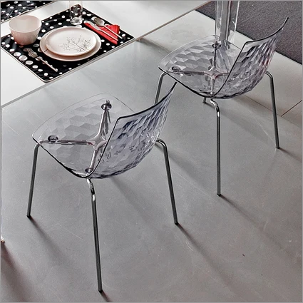 Минималистический современный дизайн прозрачное сиденье стальное