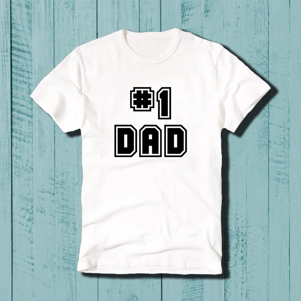 #1 папа Father's Day Папа Отец номер один Для Мужчин's Дизайн футболка мужчин лето