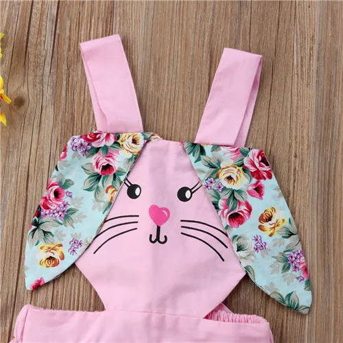 1-6Y Toddler Kids Baby Girls Summer Cute Cotton Bunny Floral Strap Backless Sleeveless Dress Sundress Child Outfits Clothes | Детская