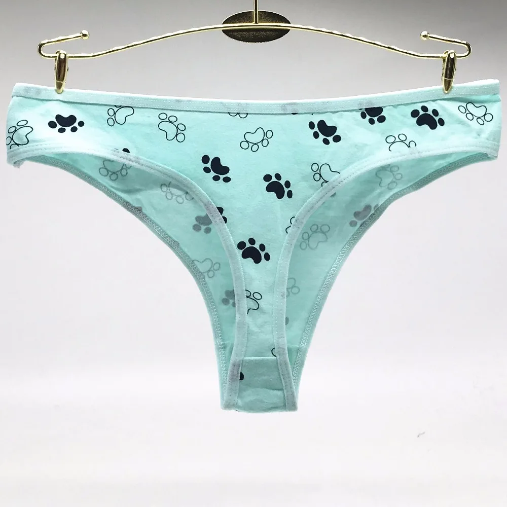 Бесплатная доставка 5 шт./лот хлопковые женские стринги с принтом трусики шорты