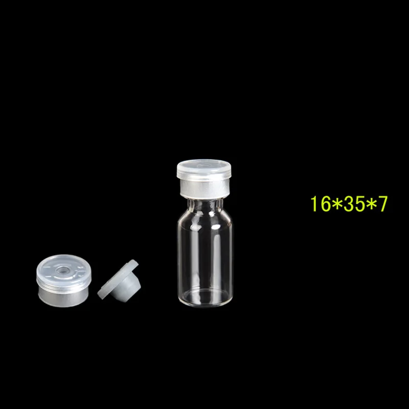 50pcs 2ML 5ML Mini Glass Bottle Butyl Rubber Stopper+Aluminum Plastic Cover Transparent Jar Laboratory Liquid | Красота и здоровье