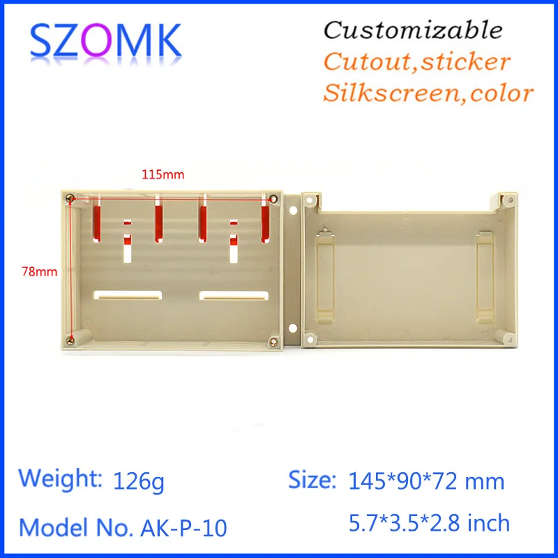 10 шт./партия пластиковый корпус szomk abs din rail plc 145*90*72 мм|case electronic|case acase case |