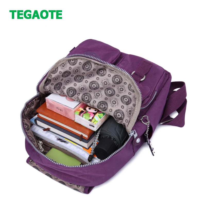 TEGAOTE, школьный рюкзак для девочек-подростков, Mochila, женские рюкзаки, нейлон, водонепроницаемый, Повседневный, для ноутбука, рюкзак, женский, Sac A Dos