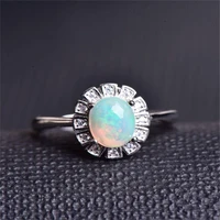 natural fire opal ring genuine solid 925 sterling silver women gemstone rings fine jewelry wholesale