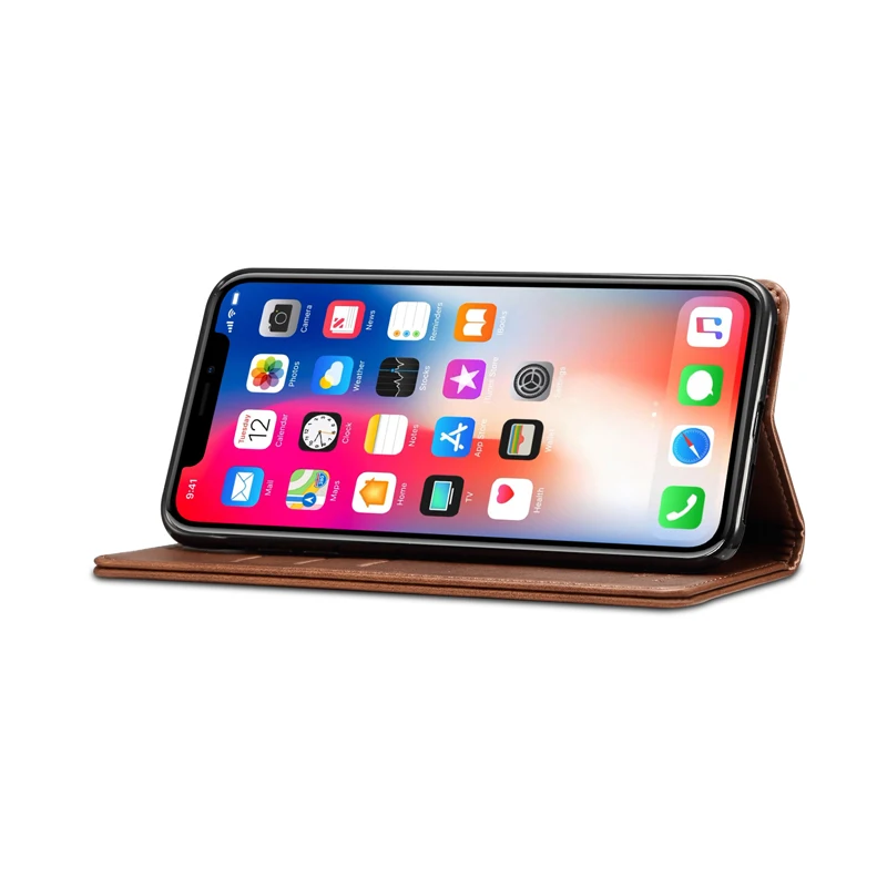 Чехол для iPhone XR роскошный кожаный и силиконовый чехол Xs Max с магнитными