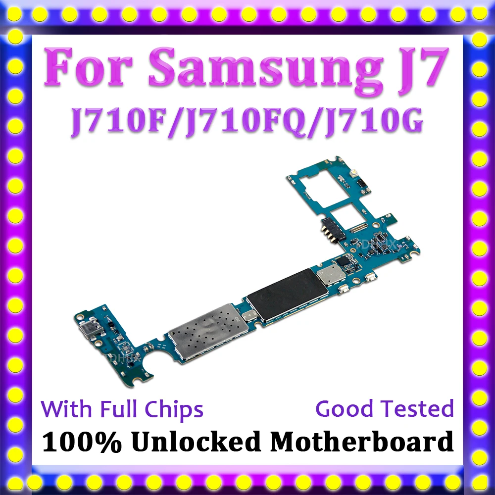 Оригинальная разблокированная материнская плата для samsung Galaxy J7 J710F J710FQ J710G материнская плата с чипами