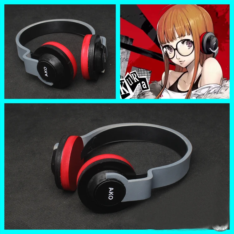 P5 Persona5 футаба Сакура ПВХ наушники головные уборы Косплей Prop Toy Cos гарнитура