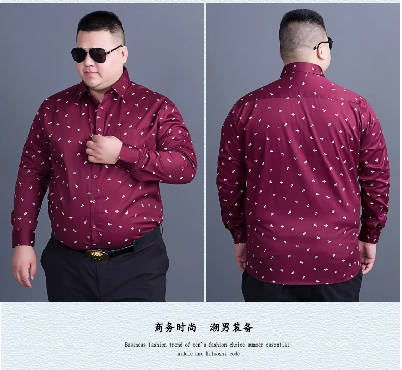 Большие размеры 8XL 7XL 6XL Осенняя брендовая мужская одежда Slim Fit Мужская рубашка с длинными рукавами Мужская Повседневная рубашка в горошек Social Новинка