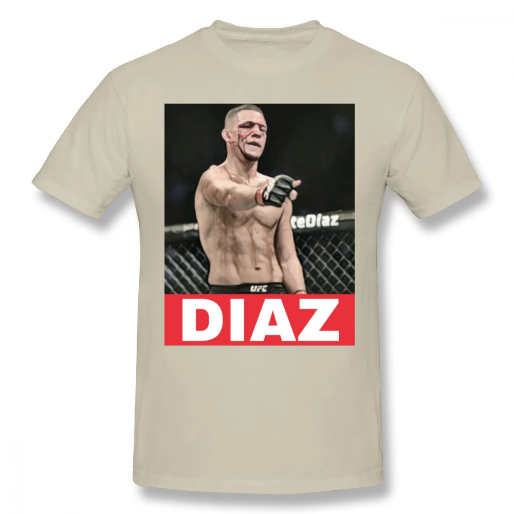 Хаки Awesome UFC MMA Fighter Nate Diaz футболка мужская с круглым вырезом и графическим принтом Camiseta футболка большого размера - Цвет: Хаки