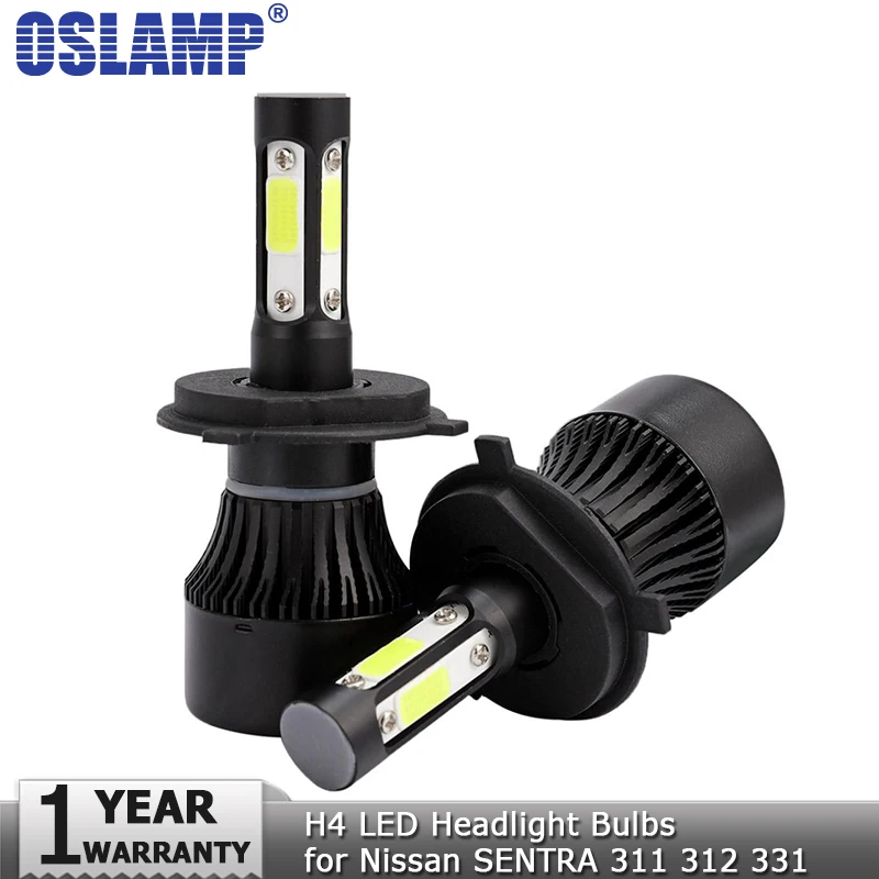 Oslamp 4 боковые Liminous H4 светодиодный фары для автомобиля лампа Hi lo луч 100 Вт 10000lm 12В 24В