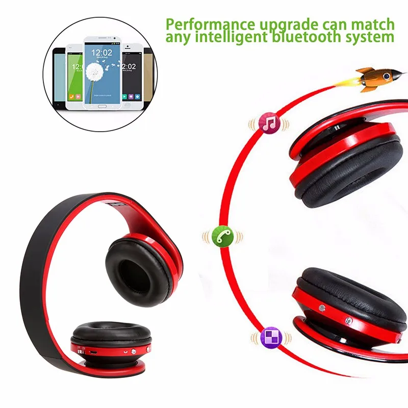 Складные Hi-Fi наушники с глубоким басом Проводные/Беспроводные стерео Bluetooth Наушники Накладные наушники с шумоподавлением гарнитура с микрофоном Мода