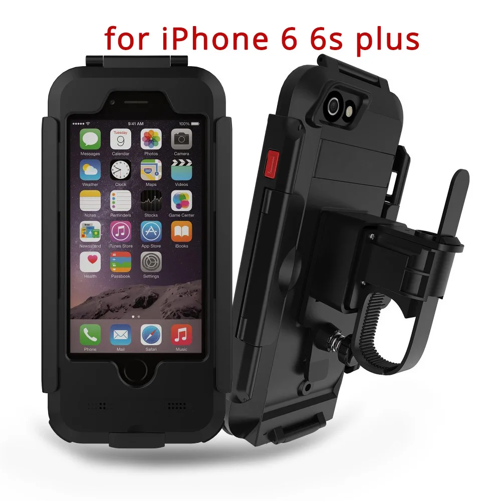 For iPhone 6 6s Plus Водонепроницаемый мотоцикла держатель для мобильного телефона, Поддержка для мобильного телефона для iphone 8 7 5S 6s плюс велосипед gps Чехол-сумочка для телефона с отделением для Поддержка Moto - Цвет: For iPhone 6 6s Plus