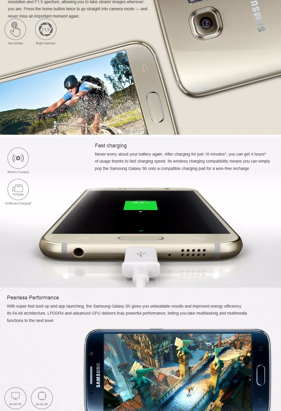 Samsung Galaxy S6 G920F S6 Edge G925F мобильный телефон Европейская версия Восьмиядерный 3 ГБ ОЗУ 32 Гб ПЗУ LTE 16 Мп Android 5,0 разблокирован