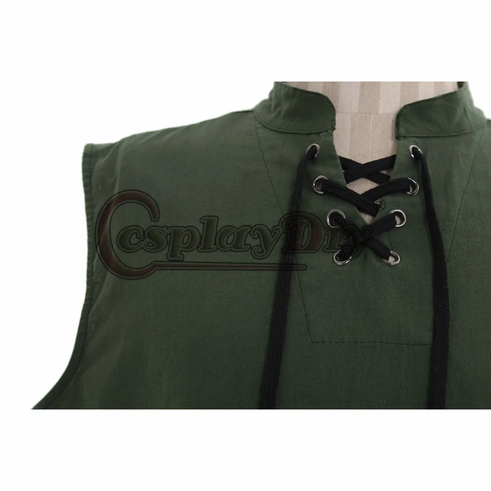 

CospayDiy Men's Medieval Viking Pirate Cosplay Caribbean Shirt Costume Sleeveless Shirt Men Tops Patry Performance Wear
