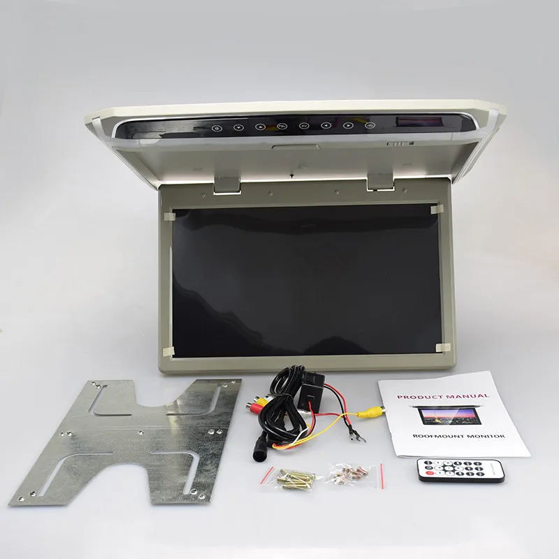 Caroad MP5 15,6 дюймов HD 1080P ЖК-экран с сенсорной кнопкой откидной монитор крыши автомобиля с fm-передатчиком/HDMI/USB/SD монитор телевизора в автомобиль