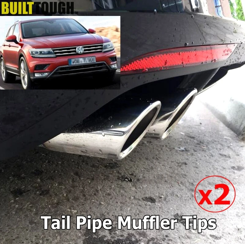 2 шт. наконечники для глушителя выхлопной трубы VW Tiguan 2016 2017 2018|stainless steel trims|trim coverpipe