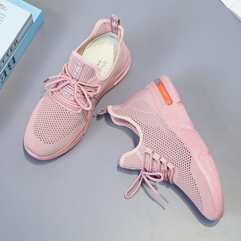 Прохладный tenis feminino Для женщин светильник мягкая спортивная обувь Для женщин теннисные туфли женские стабильность спортивная обувь тренер дешевые розового и белого цвета