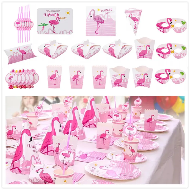 Фламинго Роза вечерние поставки бумажные одноразовые трубочки вафельные