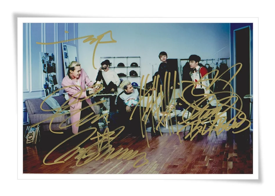 Bigbang autographed подписанный фото сделано 4*6 дюймов новый корейский
