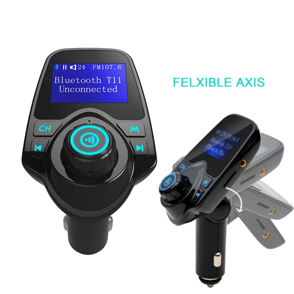 Автомобильный MP3 плеер T11 FM передатчик беспроводной Bluetooth радиоадаптер зарядное