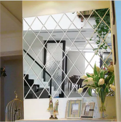 DIY зеркальные настенные наклейки мозаичная комната макияж Декор для гостиной 3D