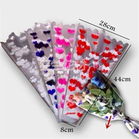50pcs plastic opp bag floral packaging materials accessory transparency rose single flower bag bouquet wrapping paper