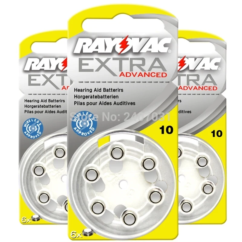 60 шт. батареи Rayovac для слухового аппарата. Цинк воздуха 10/A10/PR70 батарея для BTE/RIC усилитель звука Слуховые аппараты