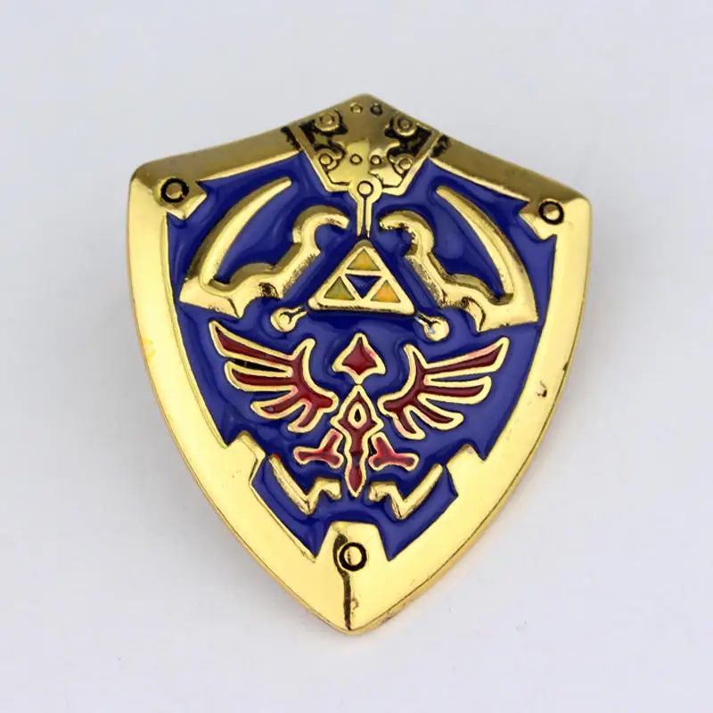 Mqchun 2 цвета Легенда о Zelda hyrule hyrulian щит Булавки брошь значок Горячая игра значок медаль Броши Сувенир Коллекционные