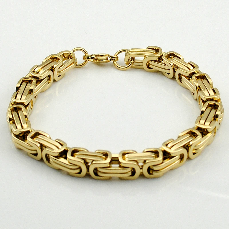 AMUMIU золотого цвета Уникальный Модный плоский византийский ожерелье/браслет (64 см