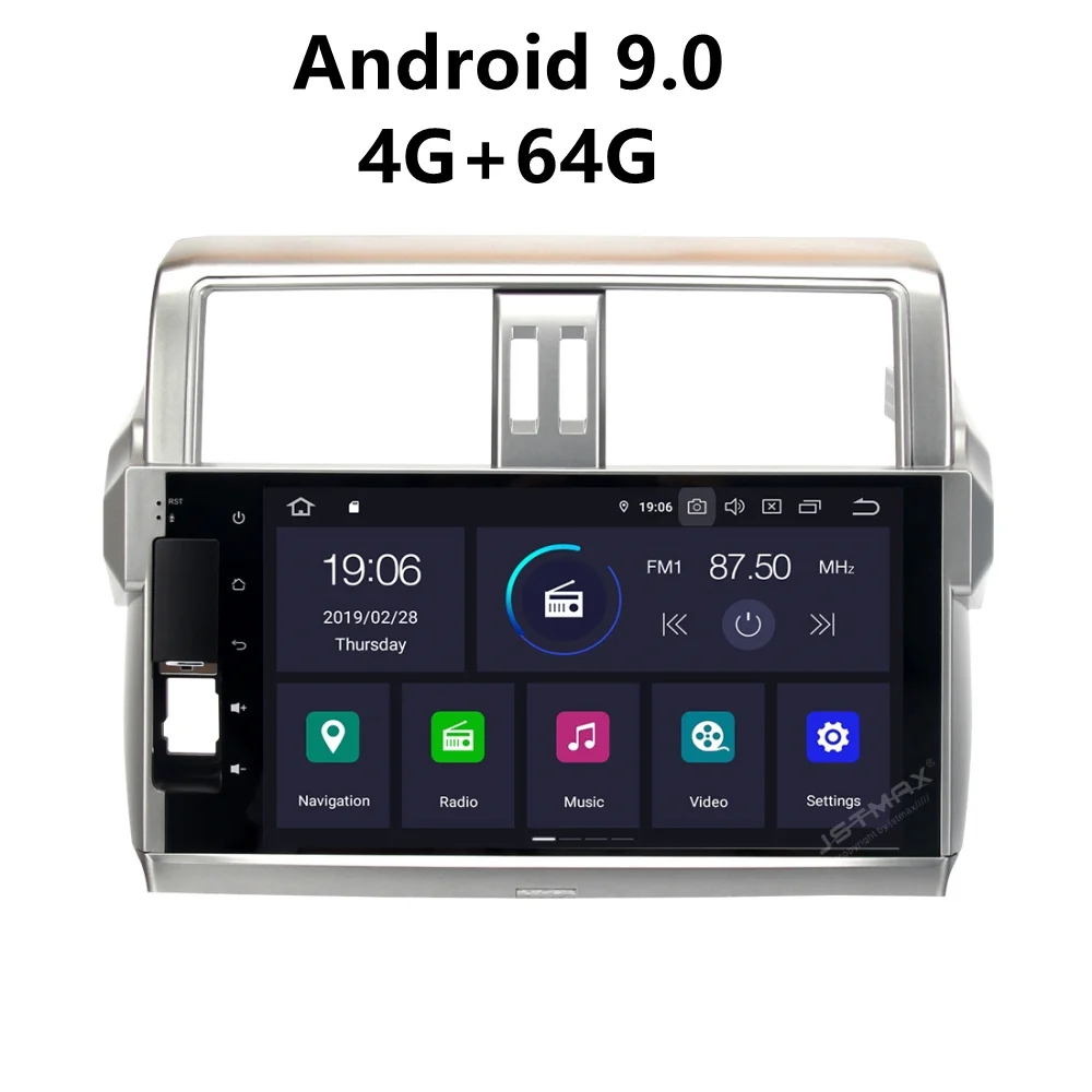 JSTMAX 10 2 ''Android 9 0 4G + 64G ISP экран Автомобильный Радио стерео плеер для Toyota New Prado 150