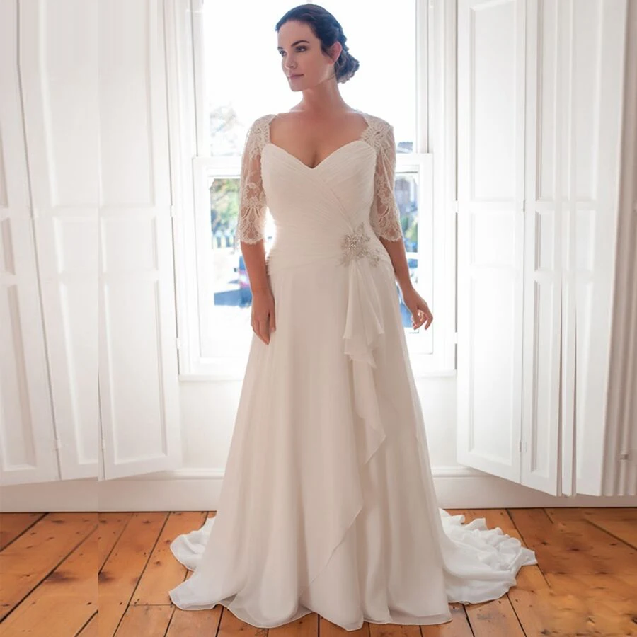 ADLN размера плюс свадебное платье Vestido De Novia цвета хаки Longo бисером пляжное