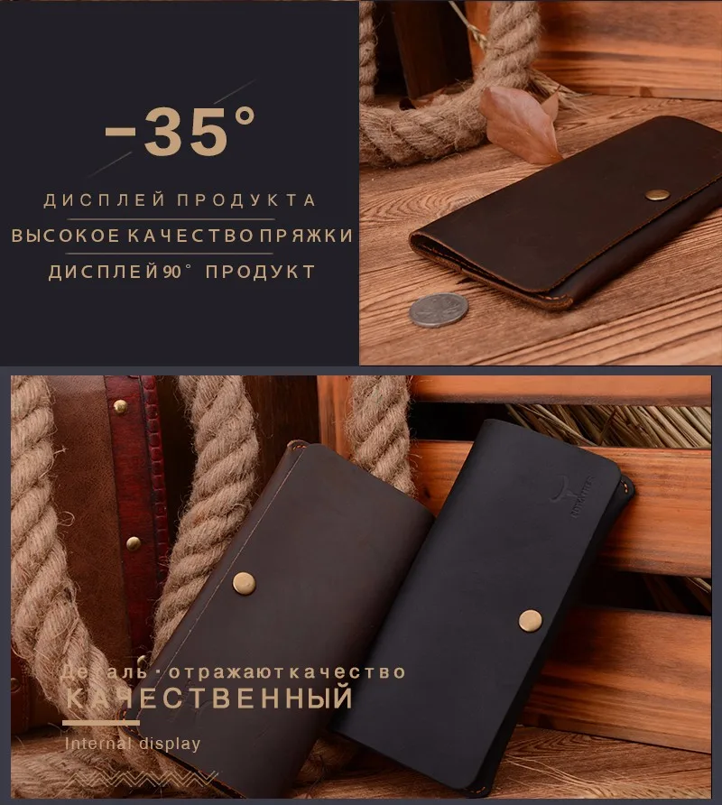 COWATHER хорошее Crazy horse кожа люкс мужчины кошельки мода длинные новые мужской кошелек 101 carteira masculina